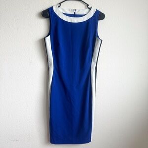 Lauren Ralph Lauren dress blue side stripe bodycon dress size 4